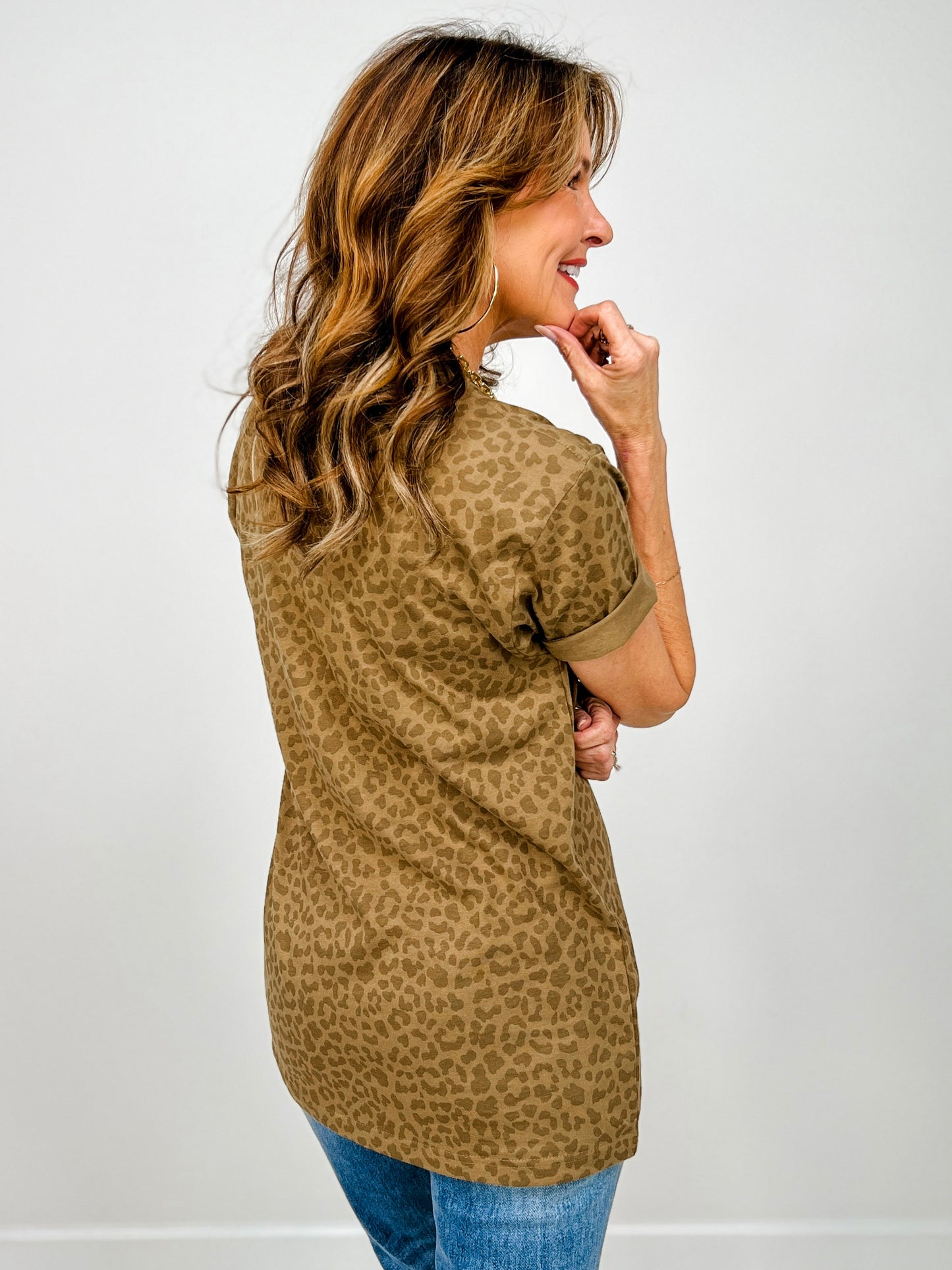 Paint Heart on Leopard Graphic Tee