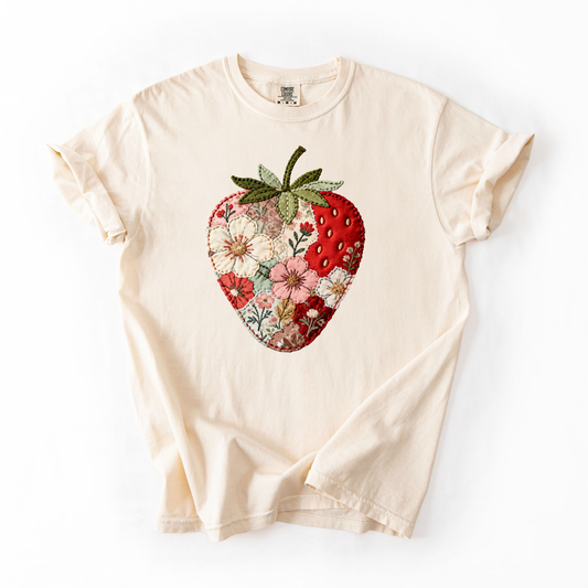 Patchwork Strawberry Graphic Tee
