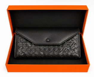 Woven Handmade Leather Wallet- Black