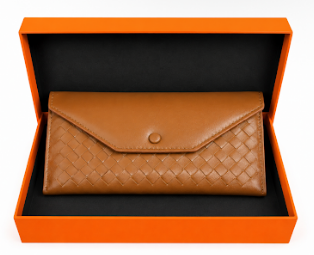 Woven Handmade Leather Wallet- Brown