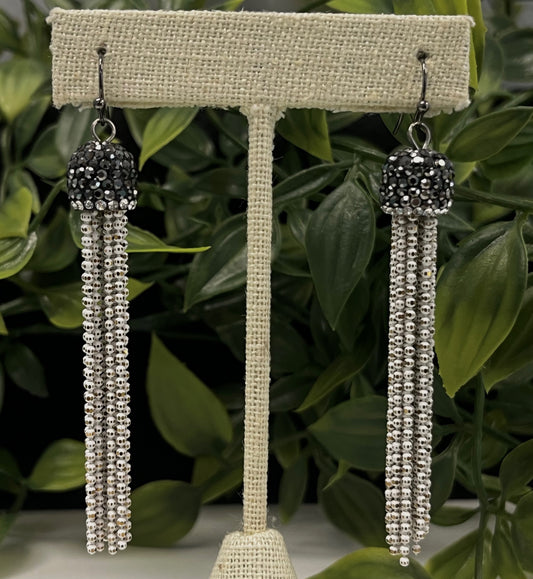 Erin Knight Hematite and Bead Dangle Earrings