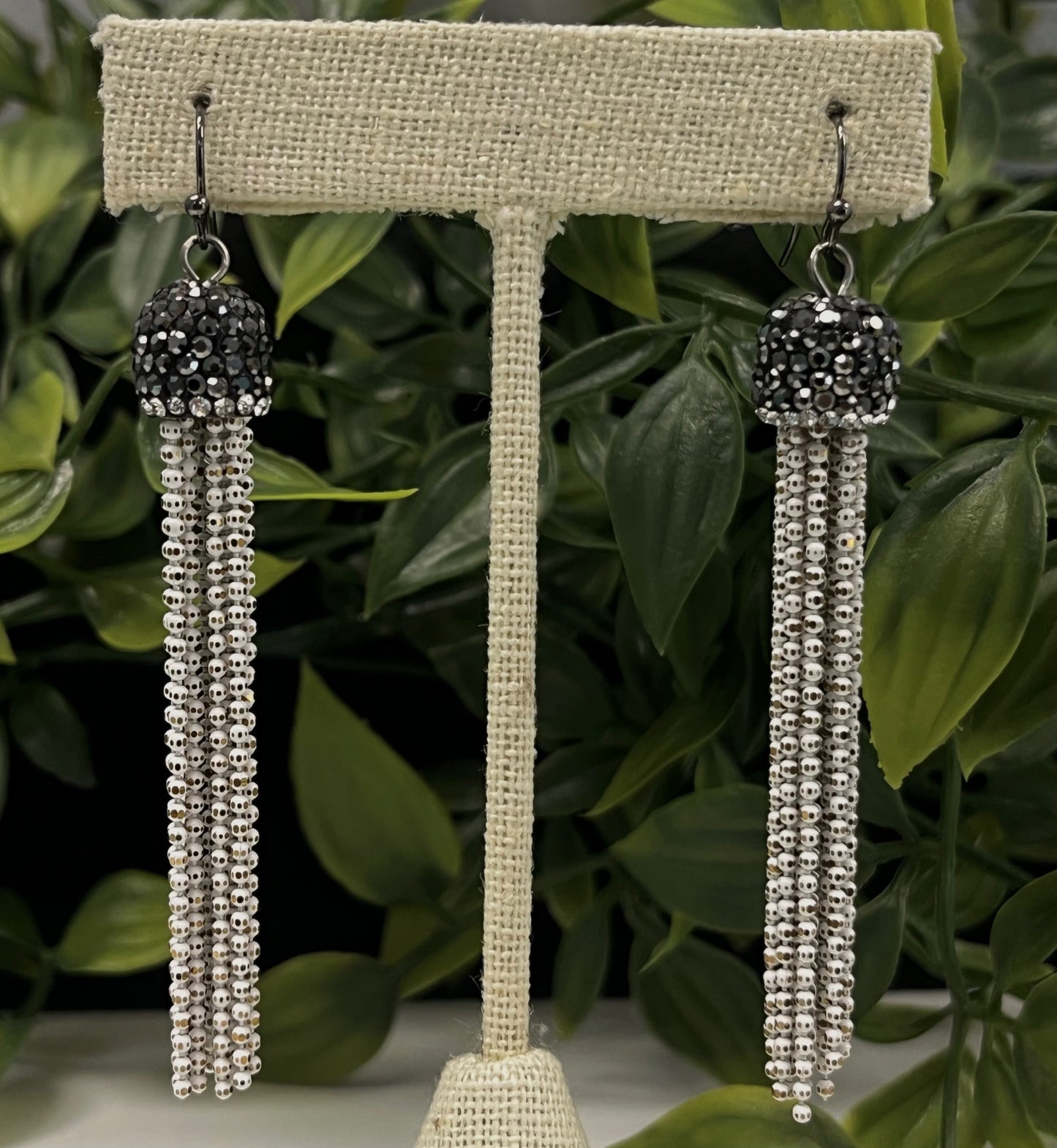 Erin Knight Hematite and Bead Dangle Earrings
