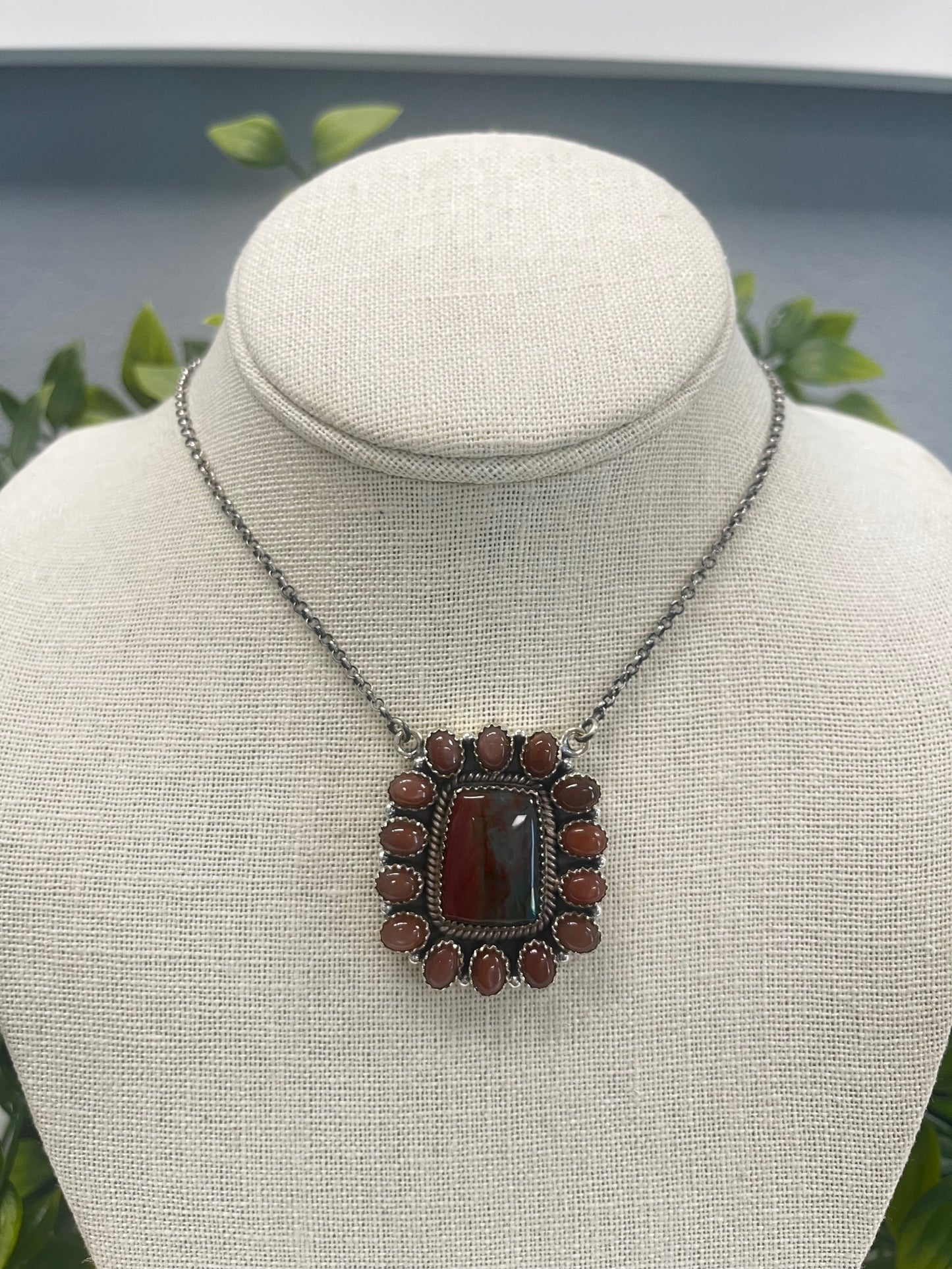 18" Natural Stone Sterling Silver Mixed Necklaces - SET 1