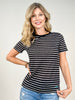 Everyday Short Sleeve Striped Crew Neck Top