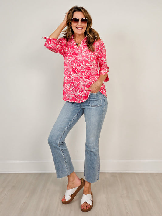 Sailaway Top in Hot Pink