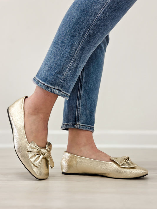 Corkys Sugar Rush Flats in Gold Crinkle Metallic