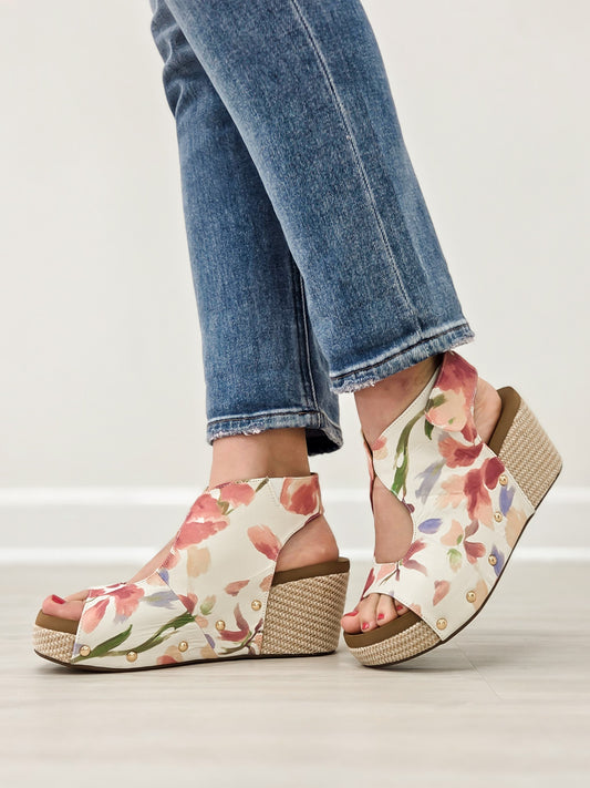 Corkys Frisky Wedge Sandals in Floral