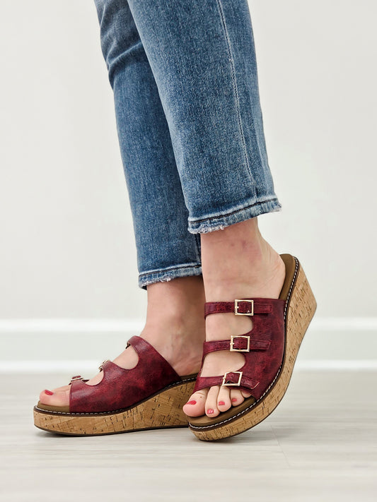 Corkys Don't Mind Me Wedges in Red