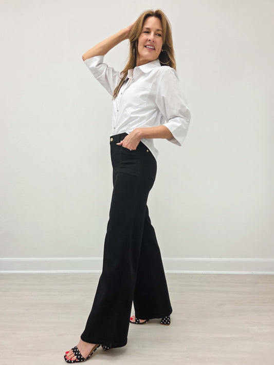 Judy Blue MOONLIGHT High Waist Retro Wide Black Jean