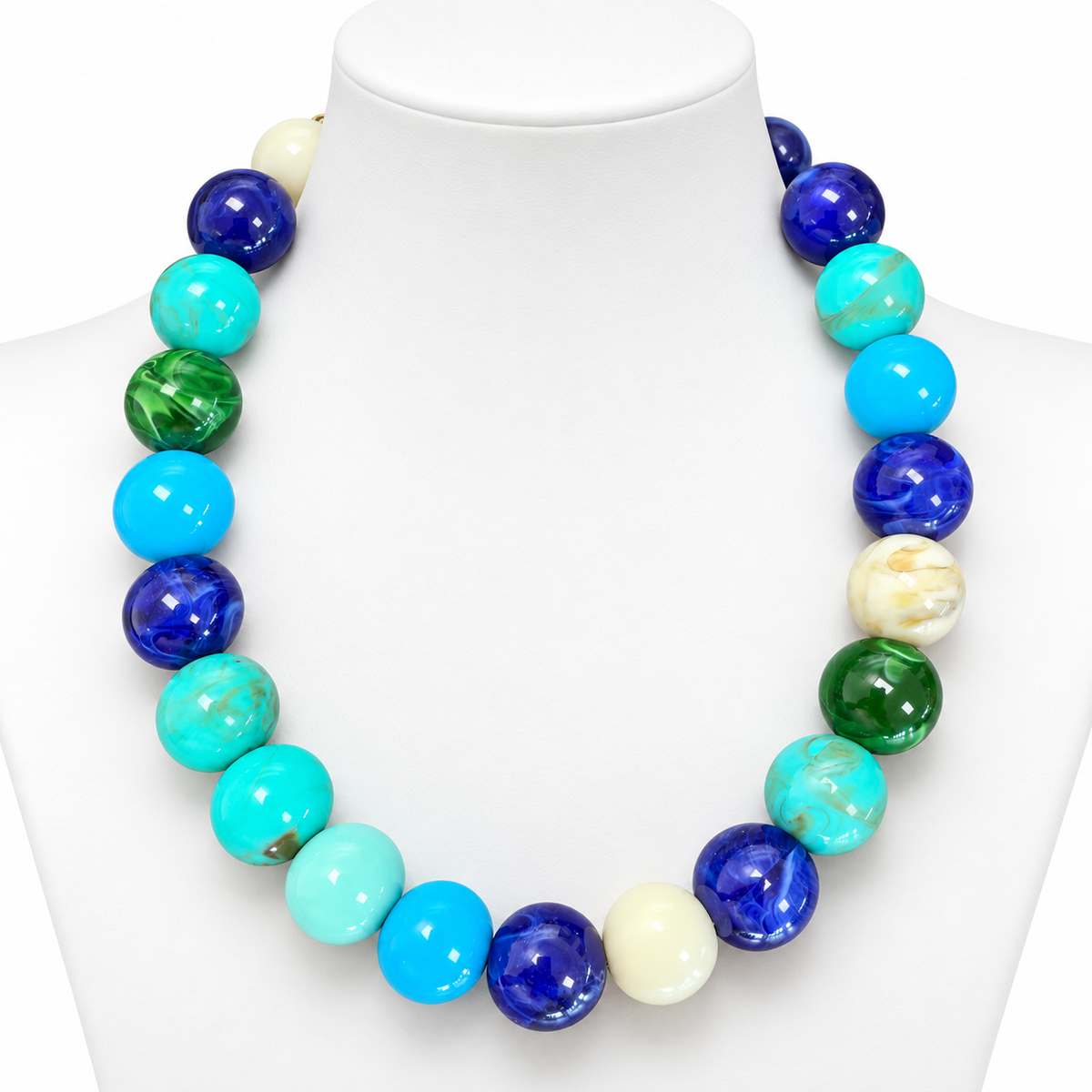 Pop Of Color Ball Necklace Tide Blue