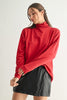 Pima Cotton Relaxed Fit Long Sleeve Turtleneck Top