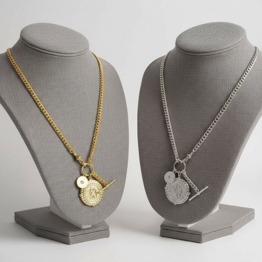 "Iris" Necklace in Gold & White Gold