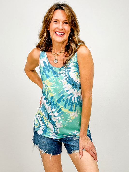 Tie Dye Print Sleeveless Top