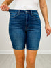 Judy Blue LONG STORY SHORT Mid-Rise Bermuda Denim Shorts