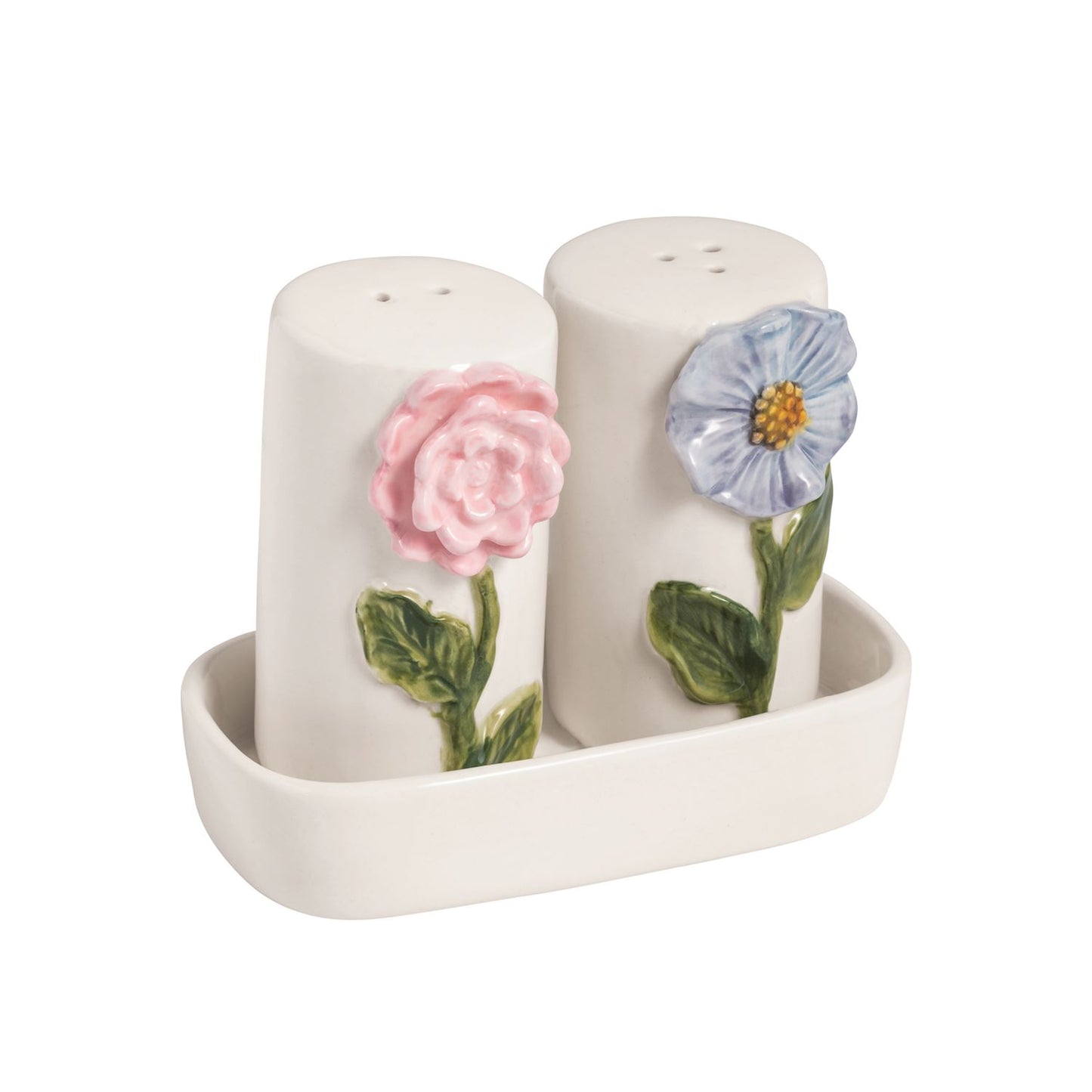 Mud Pie Flower Salt & Pepper Shaker Set