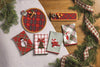 Mud Pie Santa Tartan Board & Toothpick Set