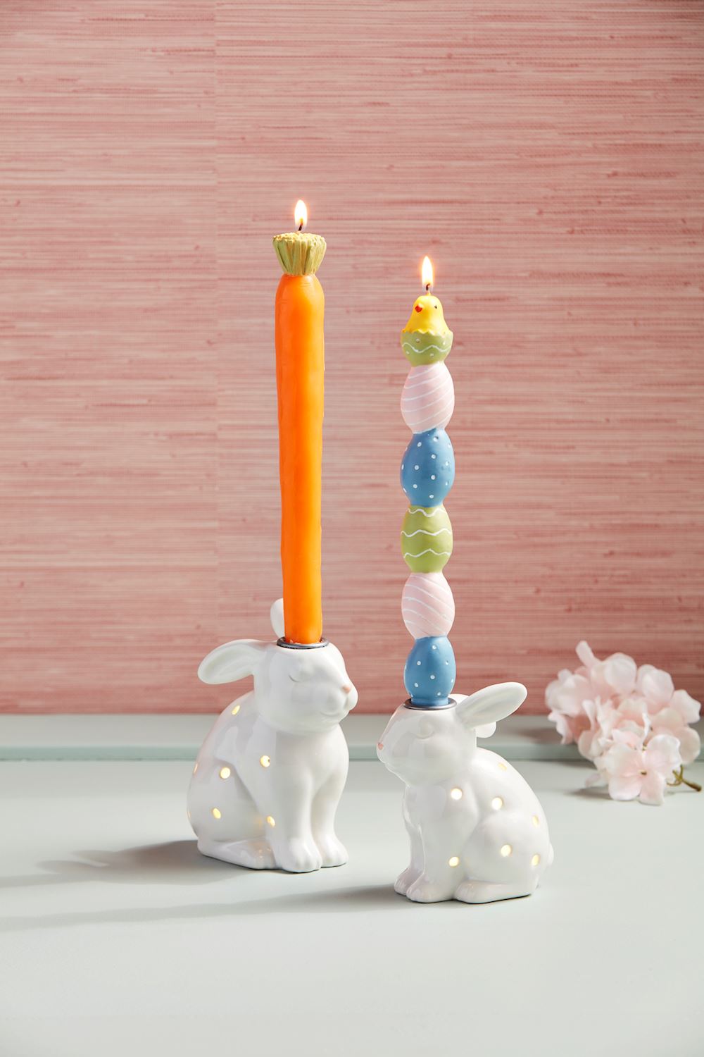 MudPie Led Bunny Taper Holder