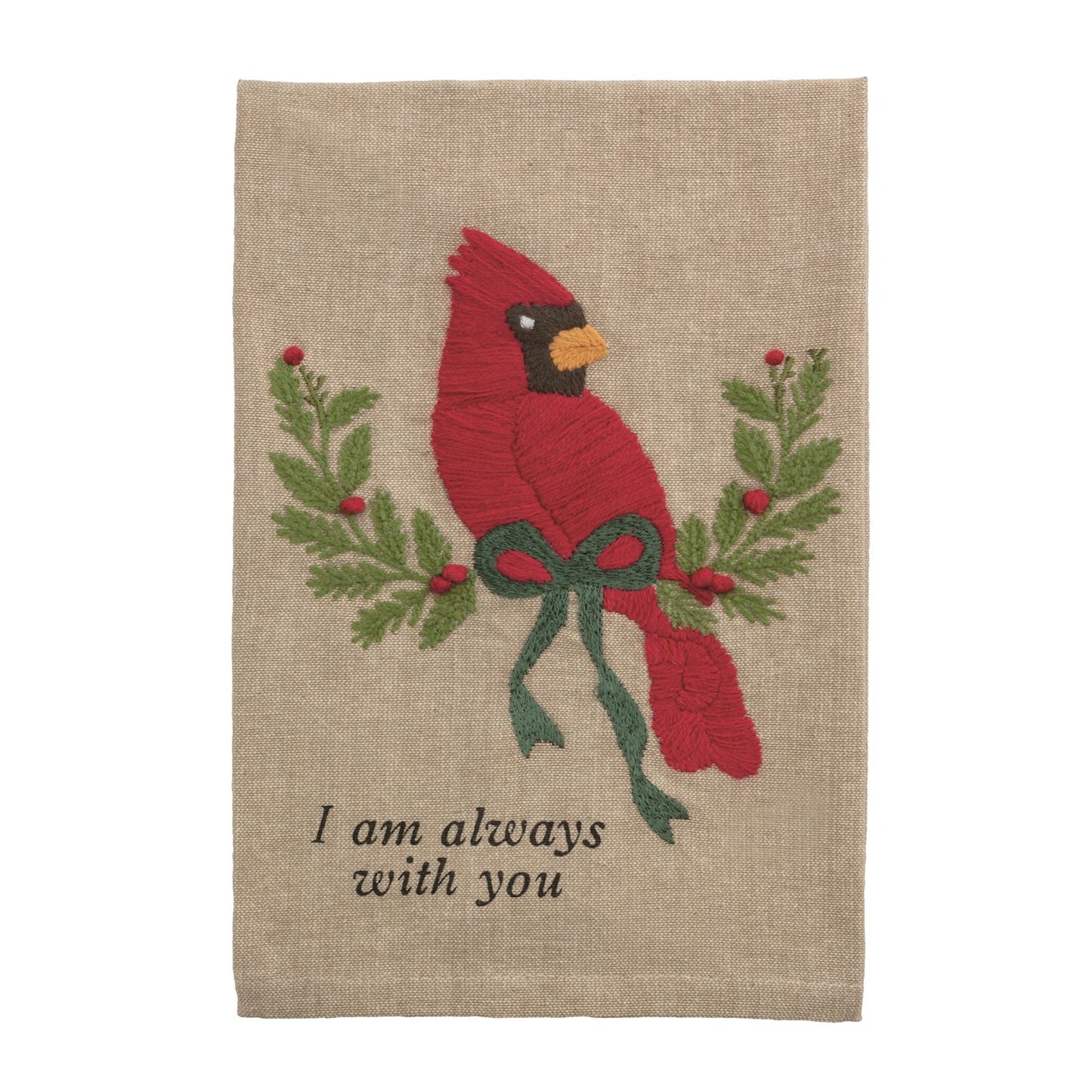 Mud Pie Cardinal Embroidered Towel