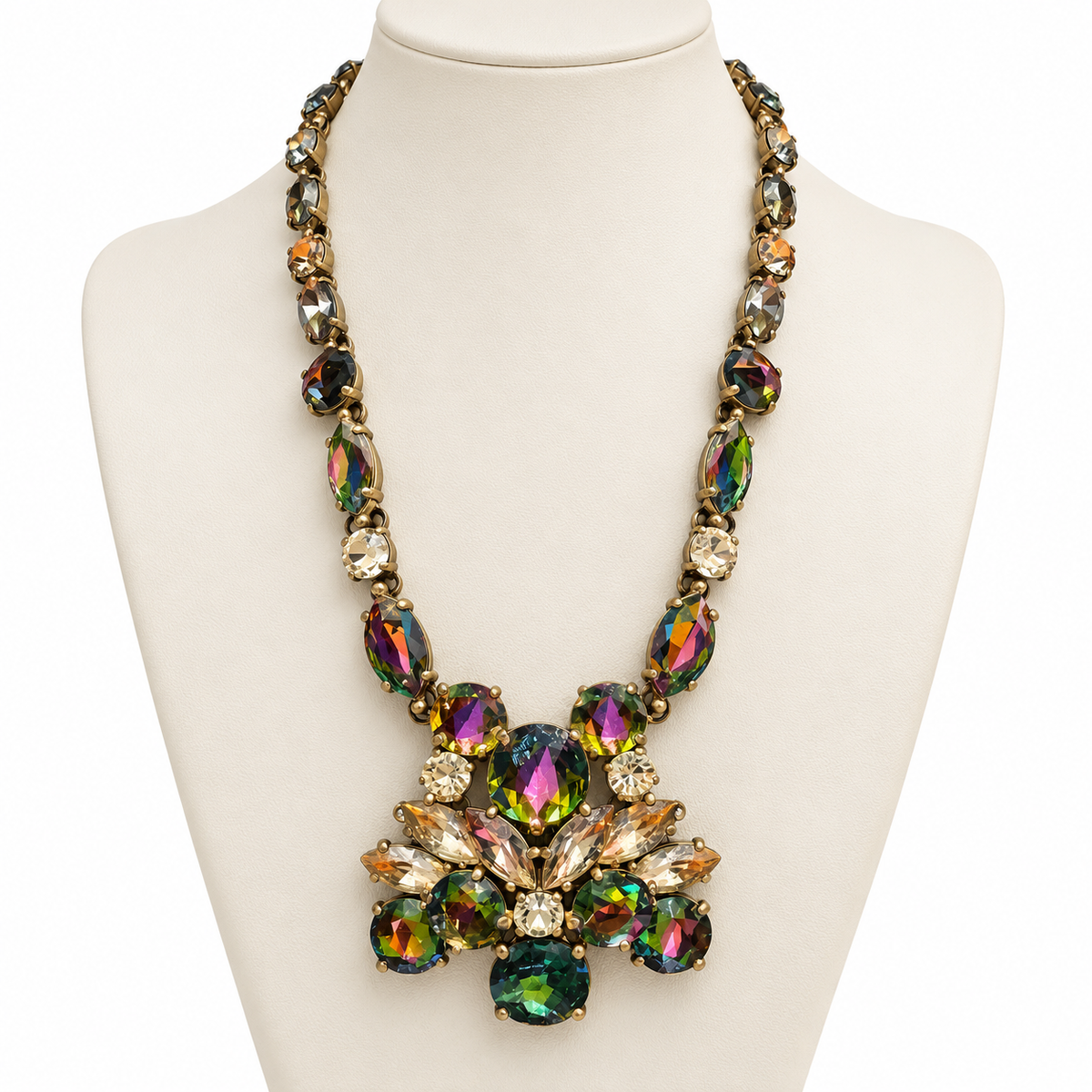 Enchanted Prism Crystal Statement Necklace