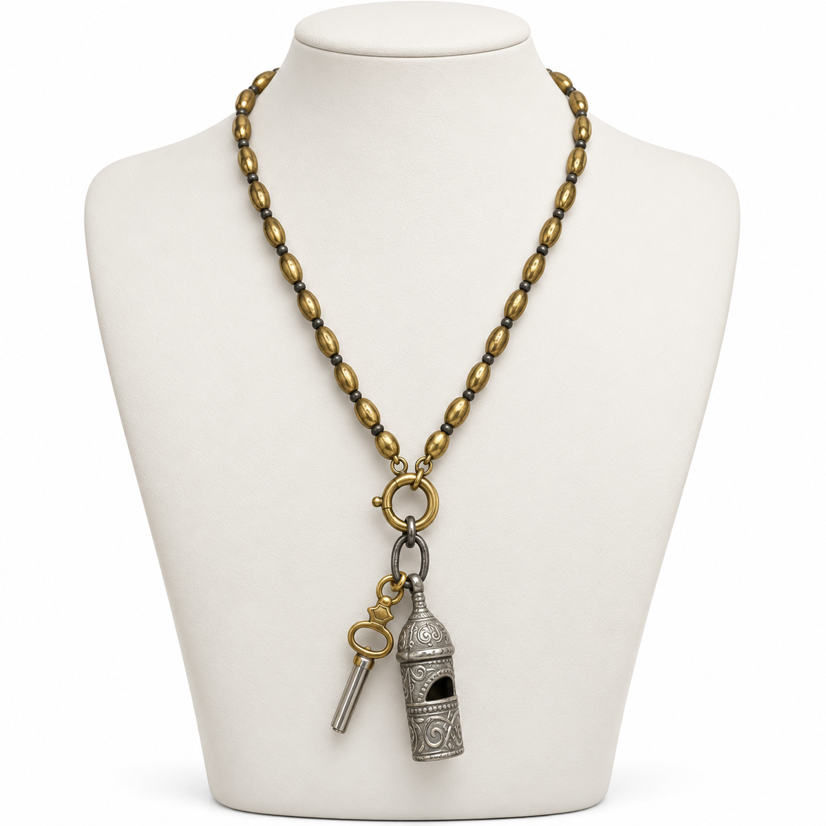 Whispers of the Past Key & Whistle Necklace