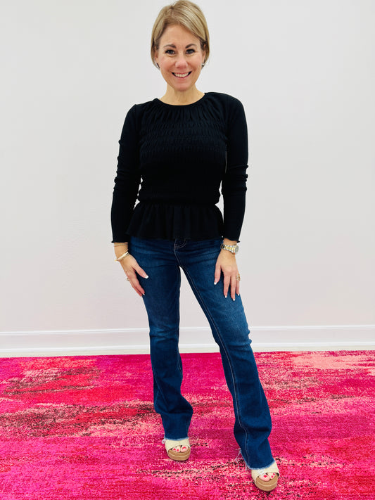 Lovervet MAIN CHARACTER High Rise Raw Hem Bootcut Jeans