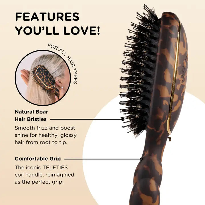 TELETIES - Boar Brush Full Size -Tortoise