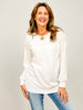 Long Sleeve Textured Knit Top with Round Neckline