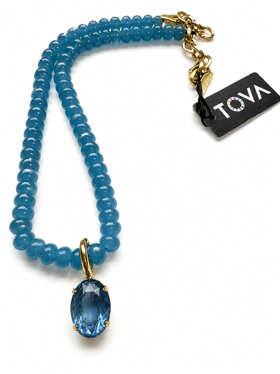 Tova Pollyanna Necklace in Teal with Charm