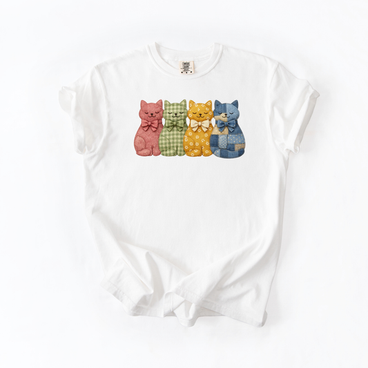 Little Kittens Patchwork Graphic Tee