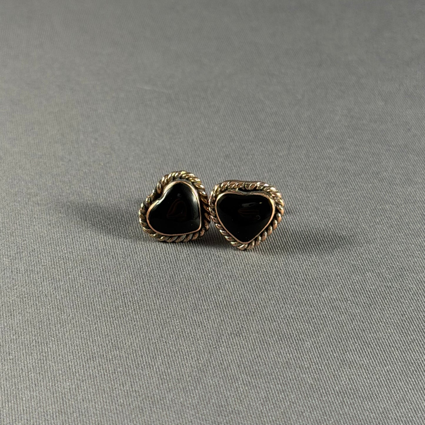 Copper Heart Stud Earrings