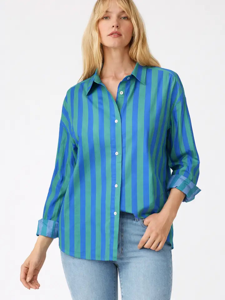 Cotton Classic Stripe Button Down Shirt