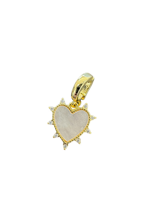 White Pearl Heart Mini Charm