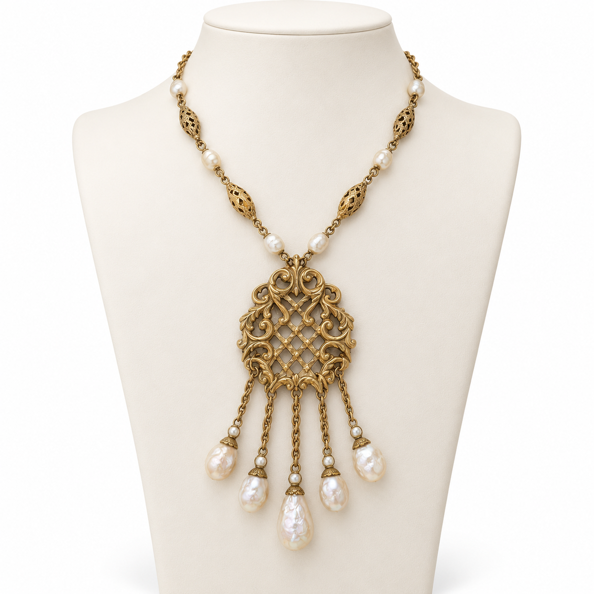 Palace Treasures Pearl & Filigree Necklace
