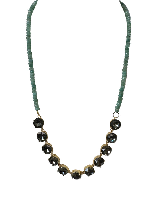 24" Beaded Magnetic Necklace with Labradorite