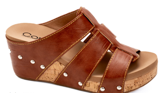 Corkys Catch of the Day Wedge Sandals in Whiskey-30A