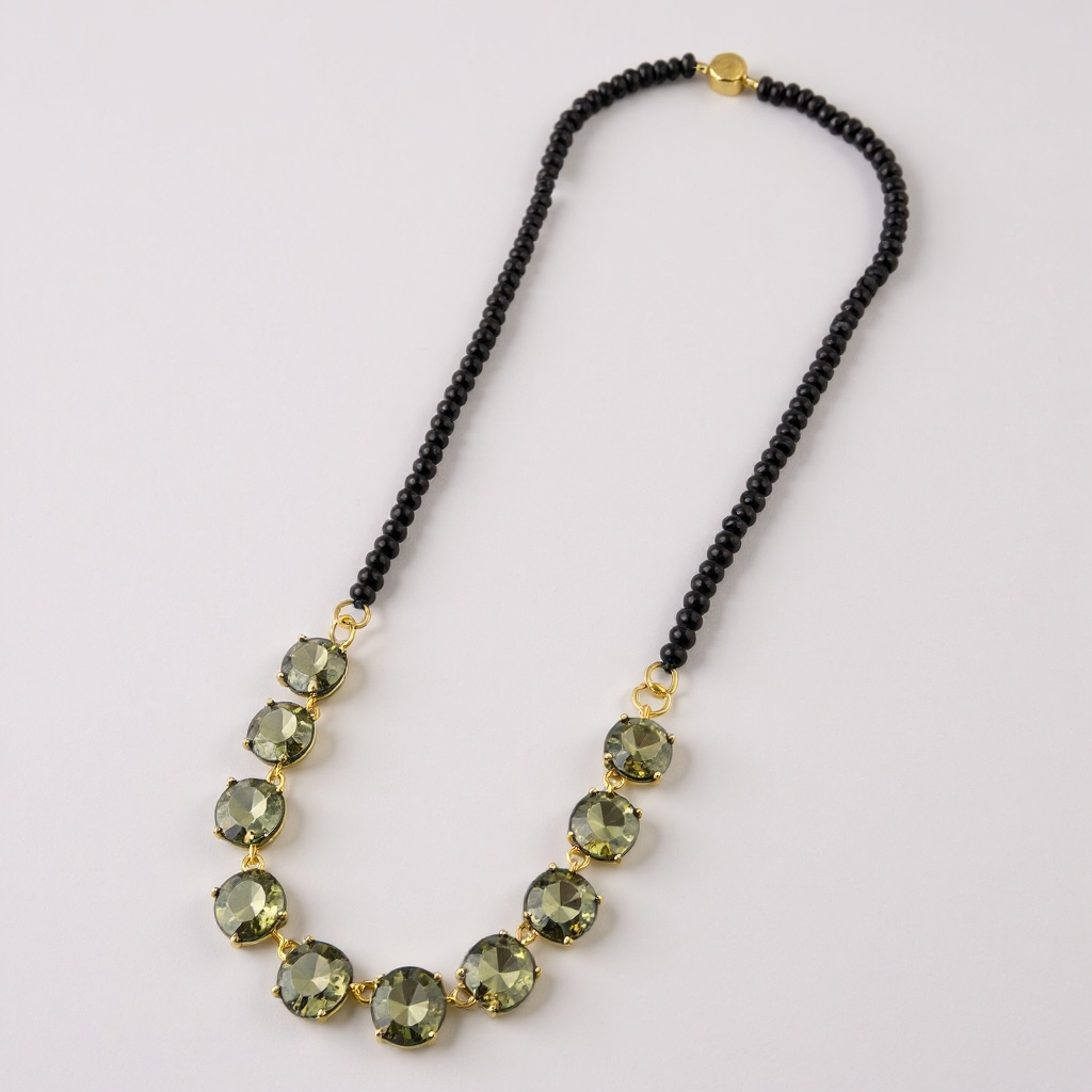 24" Black with Green Magnetic Necklace