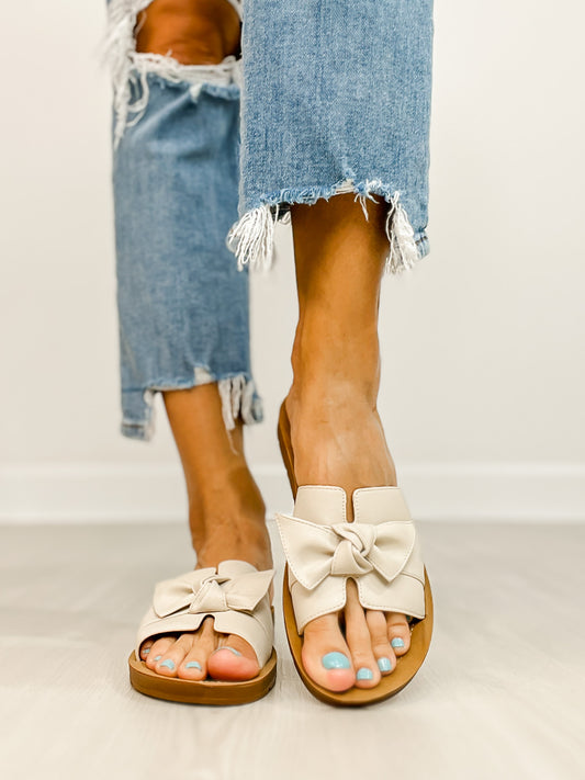 Corkys Rock The Bowt Slide Sandals in IVORY