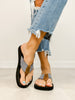Corkys Summer Break Flip Flop Sandals in Navy White Stripe