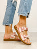 Corkys Take A Bow Sandals RED NATURAL STRIPE