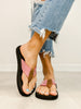 Corkys Summer Break Flip Flop Sandals in Red White Stripe