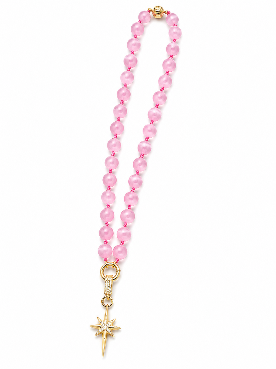 Summer Blush Beads Necklace #18 Pink Size 18" length