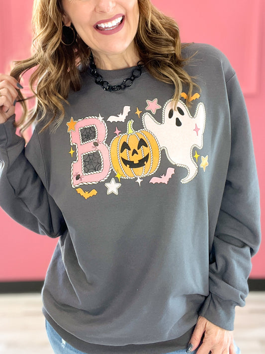 Boo Pumpkin Graphic Sweatshirt