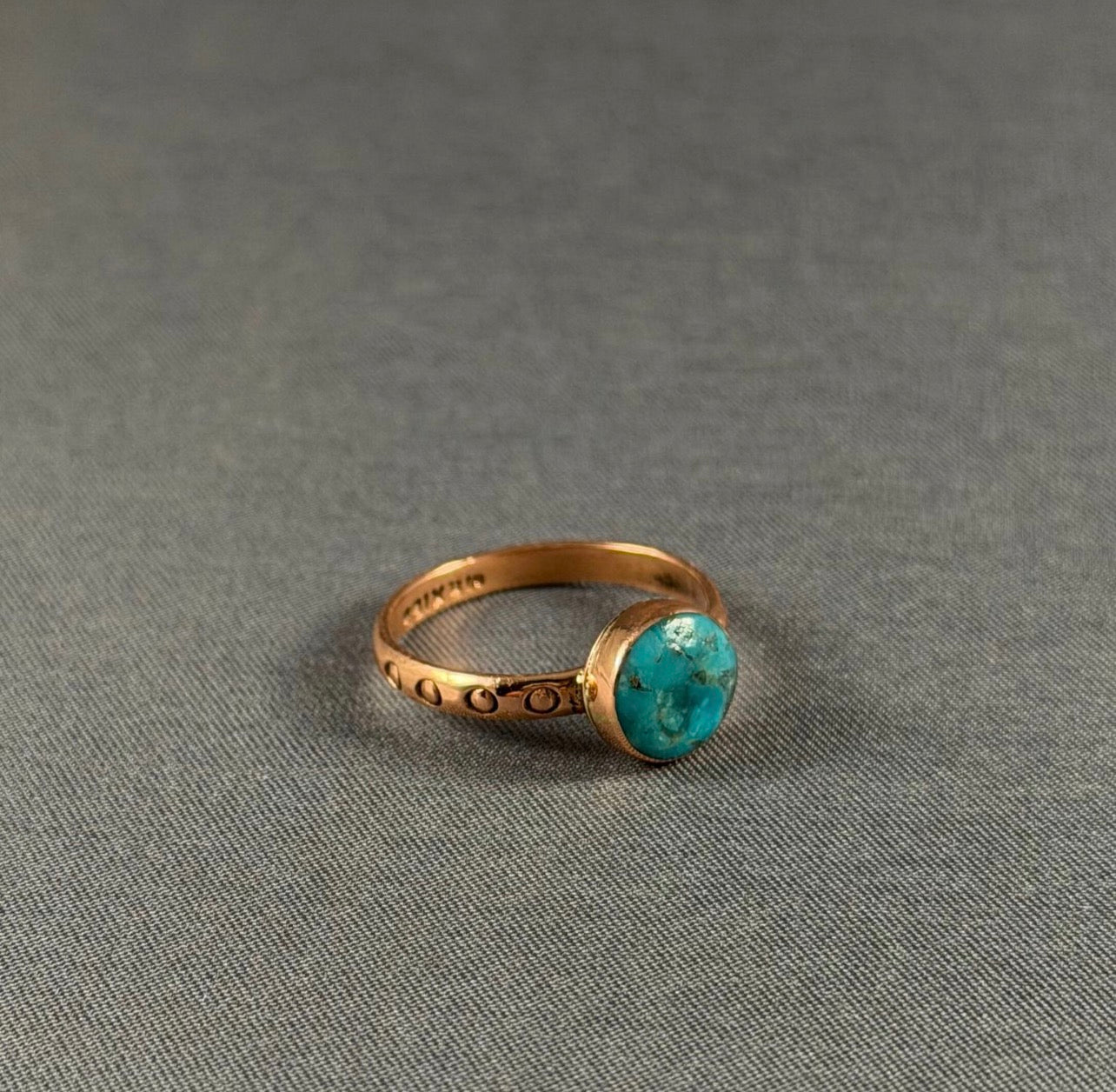 Copper Circle Stamped Stacker Ring