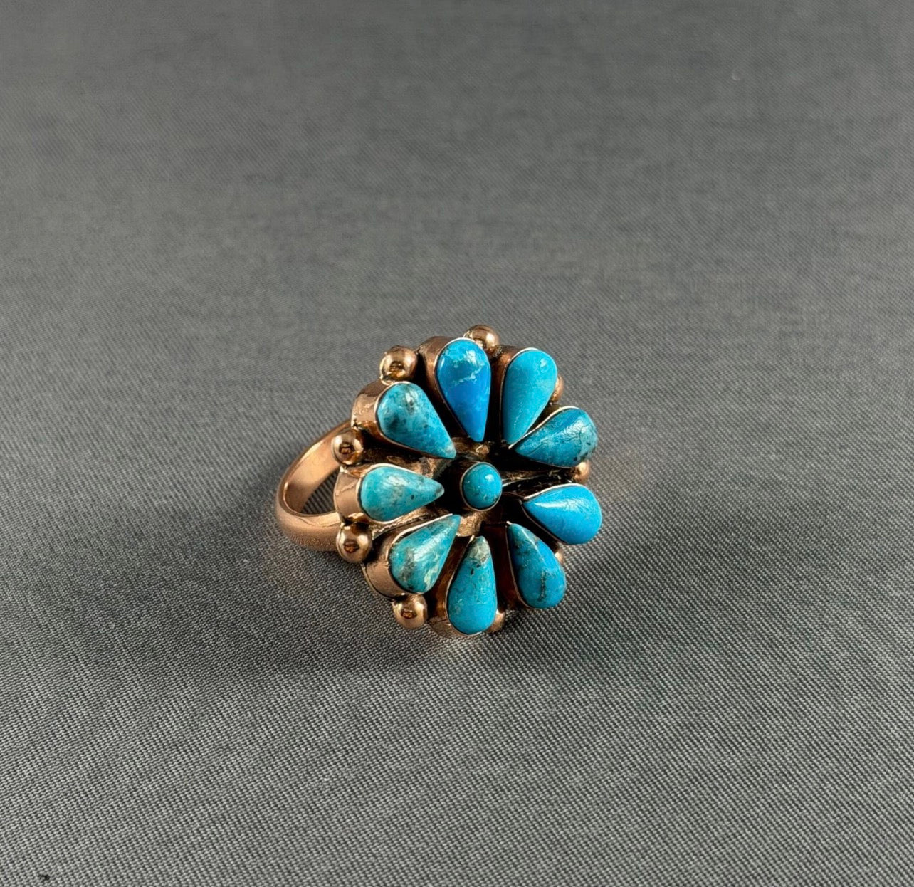 Copper 1" Circle Cluster Adjustable Ring