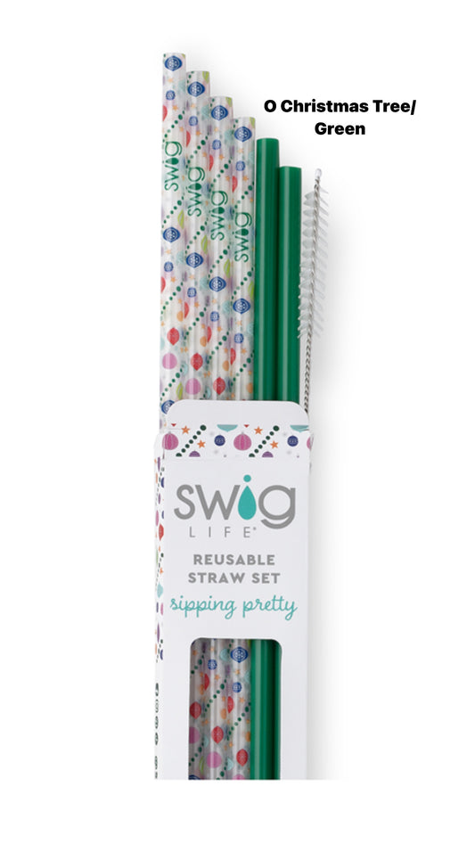 SWIG Christmas Reusable Straw Sets