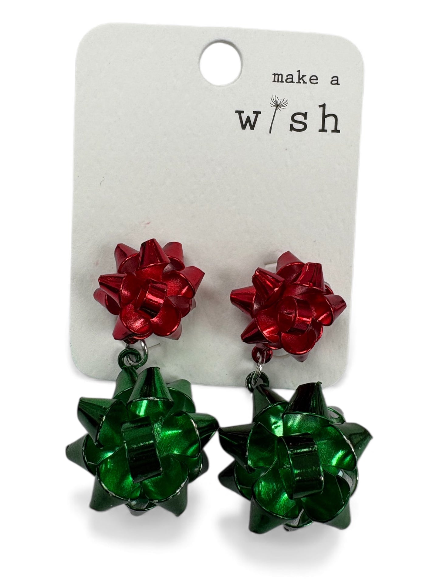 Christmas Bow Dangle Earrings