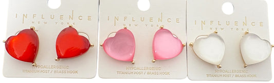 Transclucent Crush Worthy Heart Post Earrings