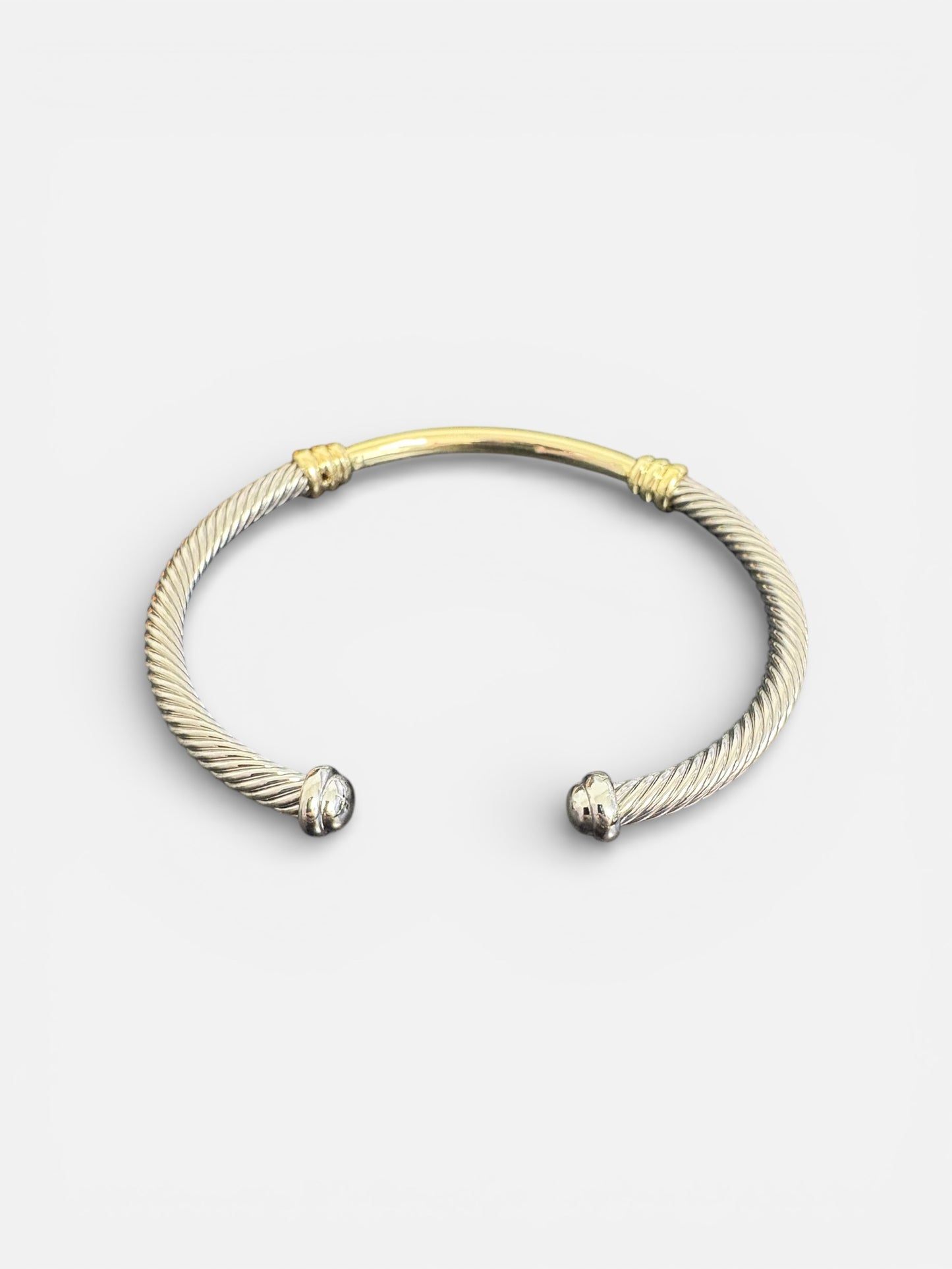 Mixed Metal Open Cuff Bracelet