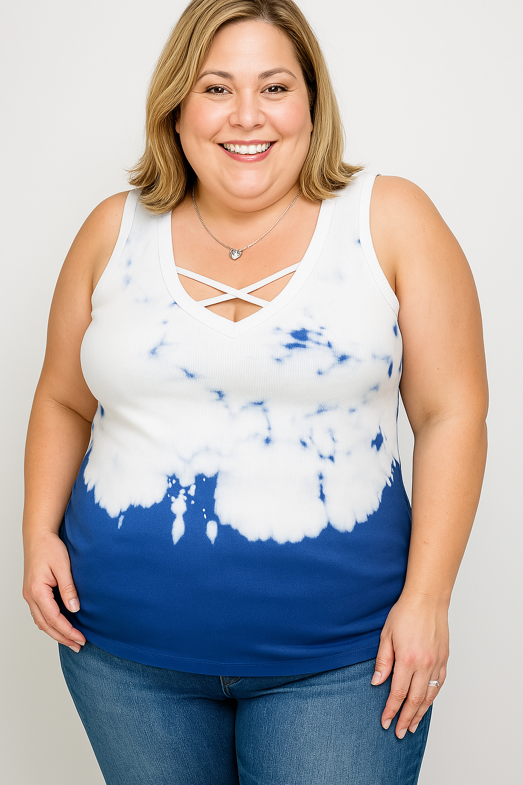 Tie Dye Tank Top with Stitched Arms