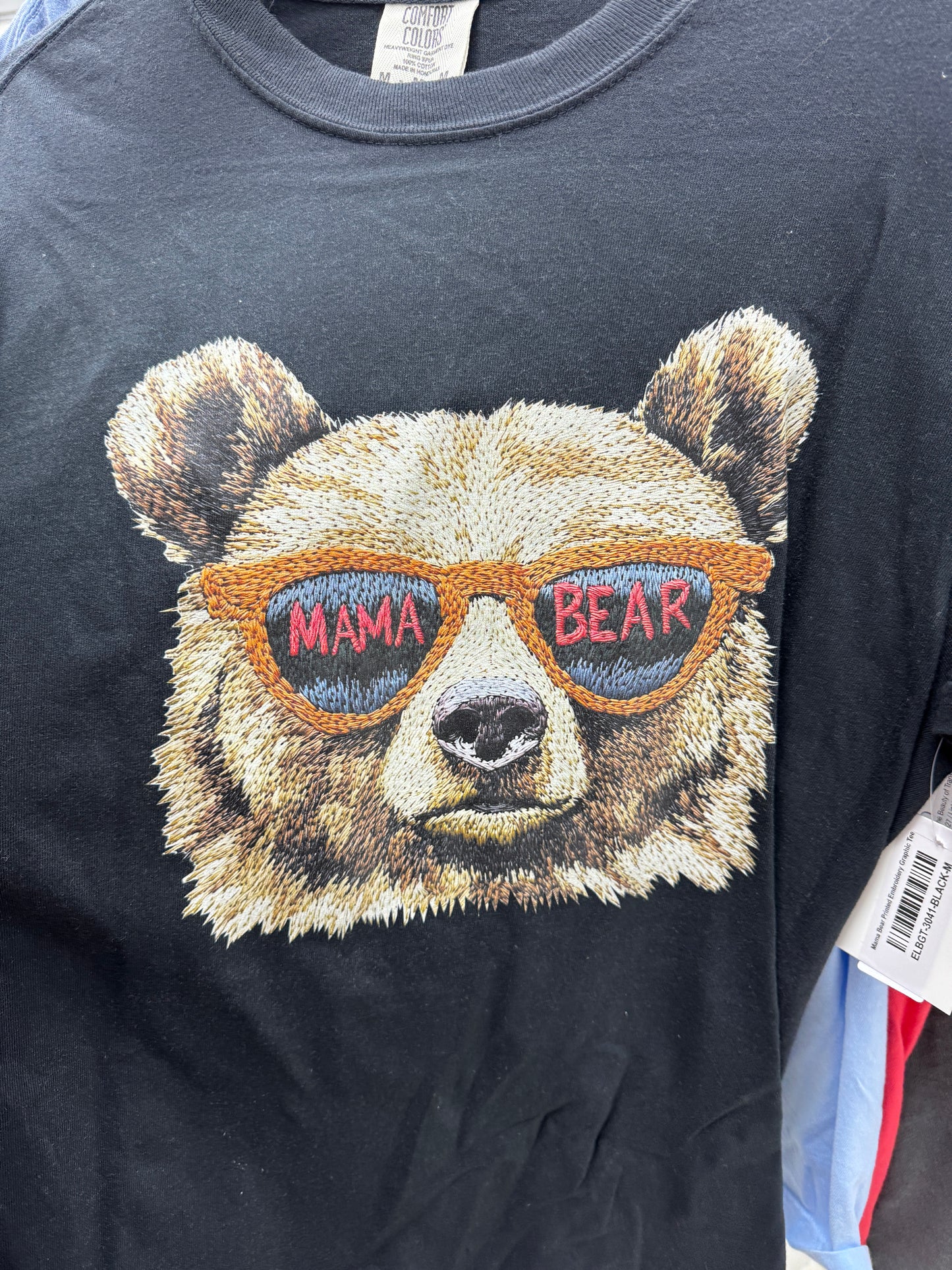 Mama Bear Printed Embroidery Graphic Tee